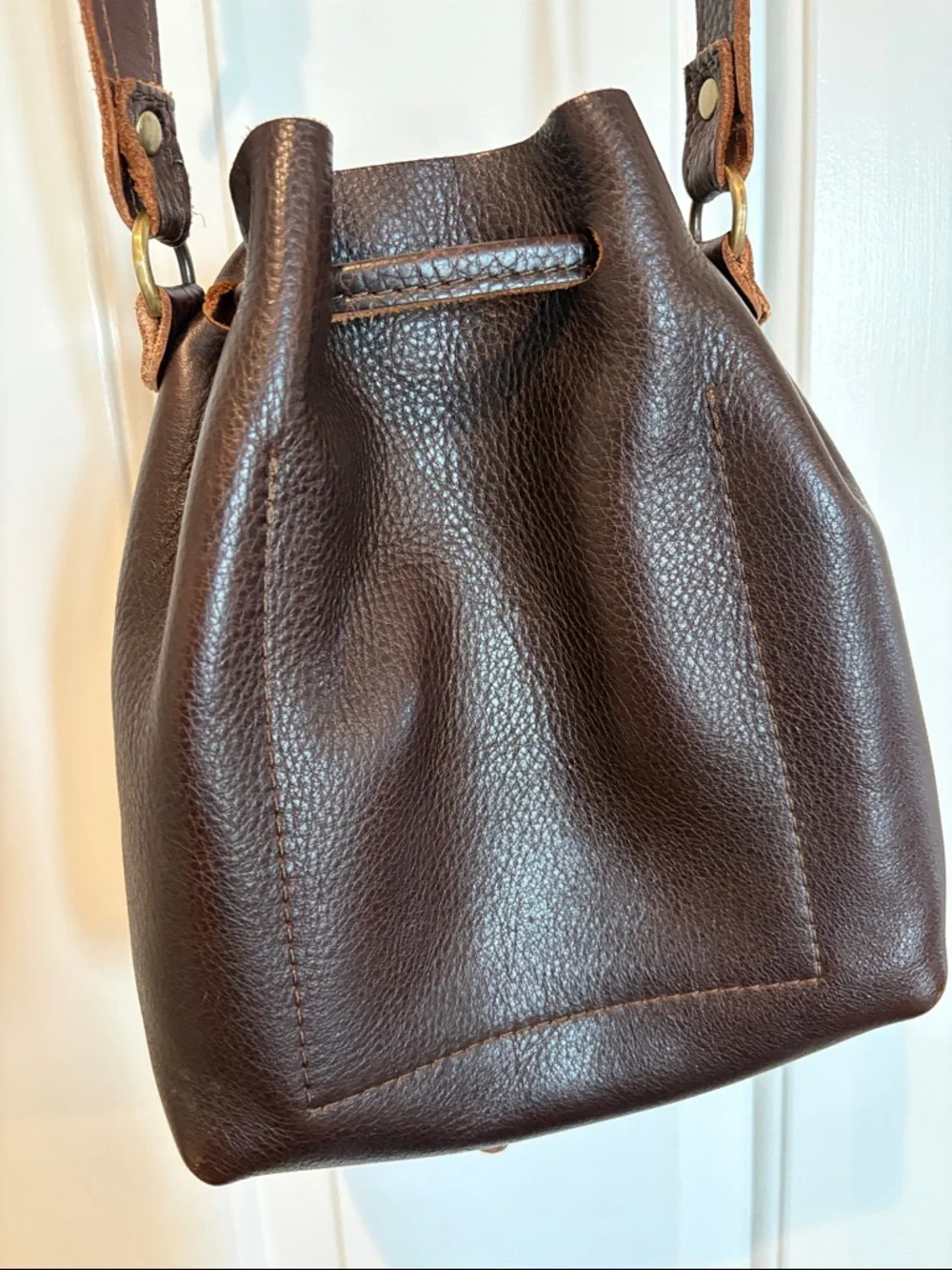 Portland Leather Goods “Almost Perfect” Drawstring Bucket Bag - Picture 2 of 7